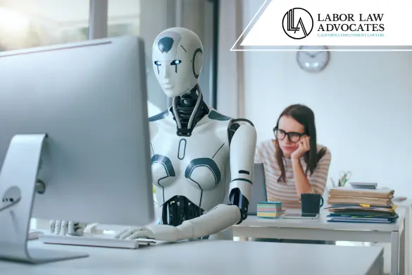 AI and human collaboration at work, employment law concept