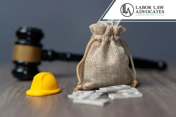 Gavel, hard hat, and money.